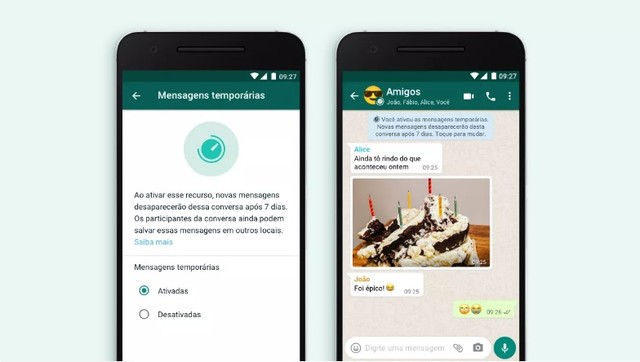 WhatsApp lança função de mensagens temporárias